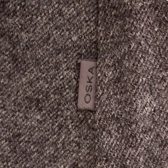 OSKA Wool Lady Jacket Blazer Womens 4/6 Charcoal Grey Concealed Snap Lagenlook - Picture 6 of 15